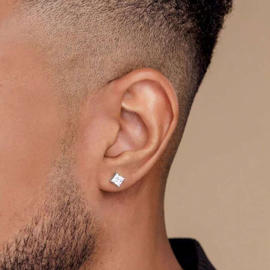 Men Earrings - 銀色 - 查看 1