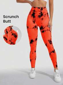 Women Sports Leggings - 橘色 - 查看 1