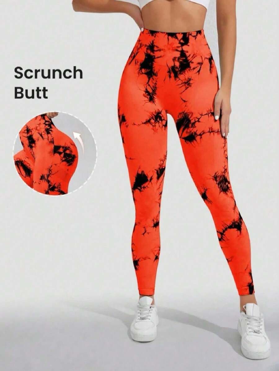 Women Sports Leggings - 橘色 - 查看 1
