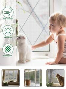 1 Pieza mosquitera para ventana antimosquitos interior pantalla de ventana cortina malla para puerta a prueba de insectos cocina de verano casa protector - Negro - Ver 7