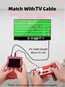 1 pieza Consola de juegos portátil. La nueva consola de juegos portátil contiene 400 juegos. La consola de juegos portátil retro de 3 pulgadas de recuerdos de la juventud se puede conectar a la televisión. La consola de juegos portátil mini clásica nostálgica y antigua rusa - Rojo - Ver 7