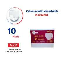 Calzon Nocturno  desechable  adulto talla Extra Extra Grande 10 pzas - Blanco - Ver 2