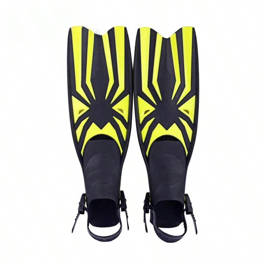 1pair Adult Adjustable Open Heel Diving Fins, Long Blade Freediving