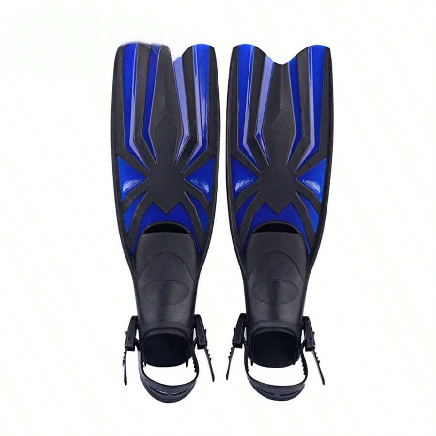 1pair Adult Adjustable Open Heel Diving Fins, Long Blade Freediving