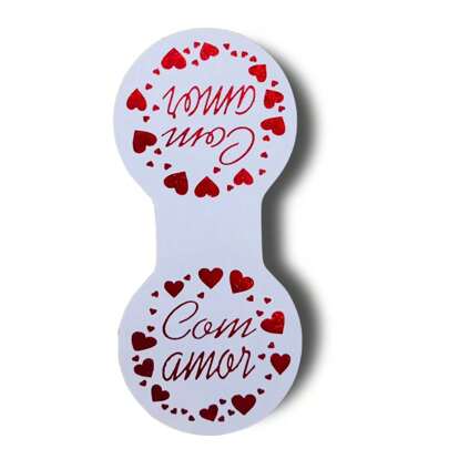 Lacre adesivo "com amor" com 100 unidades