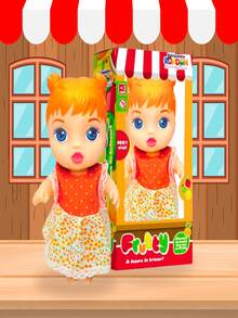 Brinquedo Boneca Frutty  Bebê Infantil 100% Vinil Criança Menina - Laranja - Visão 1