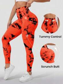 Women Sports Leggings - 橘色 - 查看 4