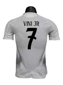 JERSE PLAYERA VINI JR MADRID CON PARCHES FUTBOL SOCCER - Blanco - Ver 2