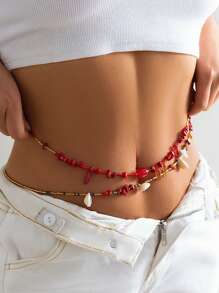 Acrylic Seed Beads Double Layer Waist Chain Boho Minimalism Geometric Stone Belly Chain Sexy Summer Body Jewelry Body Chain - Multicolor - View 2