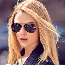 1 Pair Unisex Fashion Metal Oval Frame Casual Outdoor Fashion Glasses - 3025 Silver Black - View 4