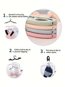 4 Pcs Colorful Travel Hangers, Retractable Portable Foldable Clothes Hangers, Plastic Clothes Hanger Travel Space Saving Folding Hanger, Travel Accessories, Baby Clothes Drying Rack For Home And Travel, Lightweight Foldable Hangers For Dormitories, Schools, And Tourism, Household, Telescopic Clothes Drying Suit For Men And Women, Travel Essentials - Multicolor - View 5
