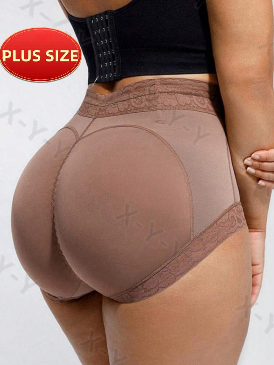 1PC Plus Size Tummy Control Butt Lifting Pants, High Waist Tummy Control Body Shaper Pants, Suitable For Multiple Occasions Daily Wear Briefs - Red Violet - View 1