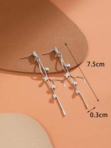 1 par Pendientes de mariposa minimalistas únicos con borlas y perlas para mujer - borla - Ver 6