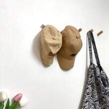 1/2/4pcs Beech Wood Hooks In Minimalist Style, Cylindrical Slanted Hooks Require Wall Punching For Clothing, Backpacks, Etc