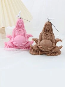 Elegant Forest Goddess Candle Mold, Silicone Mold, Mother Moon Resin Mold, For DIY Production Of Goddess Of Nature Statue Home Decoration - White - View 1