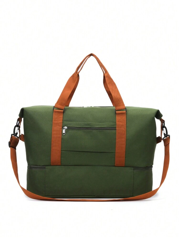 Nueva bolsa de viaje de gran capacidad con compartimento de zapatos independiente, bolsa de gimnasia, bolsa de almacenamiento de maleta con ruedas, bolsa de mano, bolsa de hospital, bolsa de vacaciones, bolsa de maternidad, bolsa de ocio plegable, de moda y versátil - Verde - Ver 5