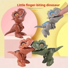 最新熱賣品咬手指恐龍玩具，多關節柔軟暴龍手指咬合動作，惡作劇玩具，鑰匙圈