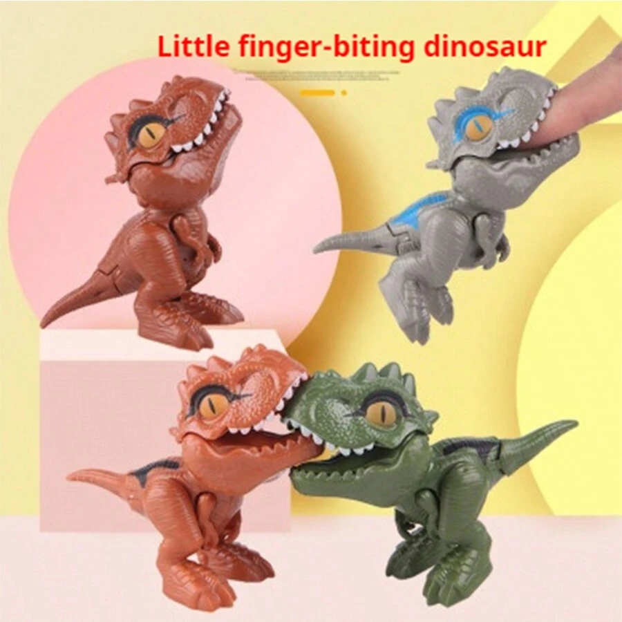 最新熱賣品咬手指恐龍玩具，多關節柔軟暴龍手指咬合動作，惡作劇玩具，鑰匙圈