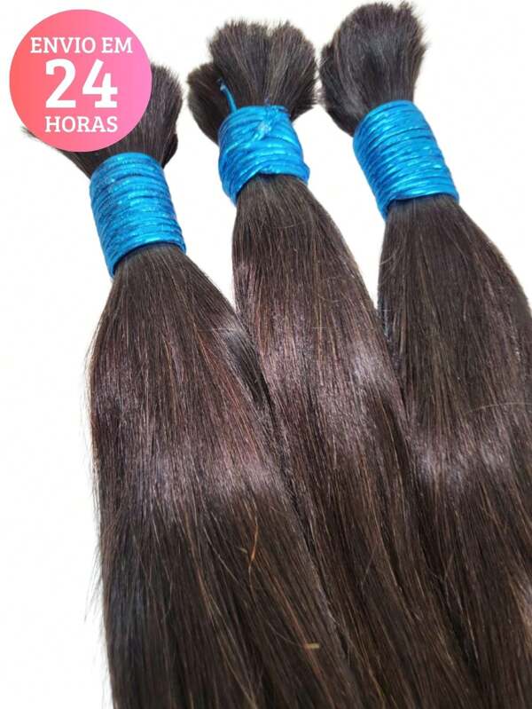 Mega Hair Cabelo 100% Humano - Indiano Liga Azul Levemente Ondulado 50g 35 cm