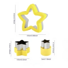 Set Of 4 Dinosaur Design Bread Cutter, Star Heart Cookie Molds Kitchen Baking Tools Sandwich Press Molds - Multicolor - View 3