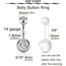 6Pcs/Sets Belly Button Piercing Kit Gun,Professional Body Piercing Kit,Belly Button Piercing Gun Navel Piercing Kit, Piercing Clamp Belly Kit For Women Belly Navel Piercing - White - View 5