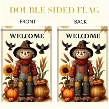 1pc, Scarecrow Pumpkin Sunflower Polyester Garden Flag - 18x12", Double-Sided Welcome Fall Yard Flag, Outdoor Lawn Decoration, Durable Weather-Resistant, No Flagpole (1 Piece) - Multicolor - View 6