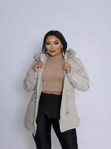 Women Trench Coats - 奶油色 - 查看 5
