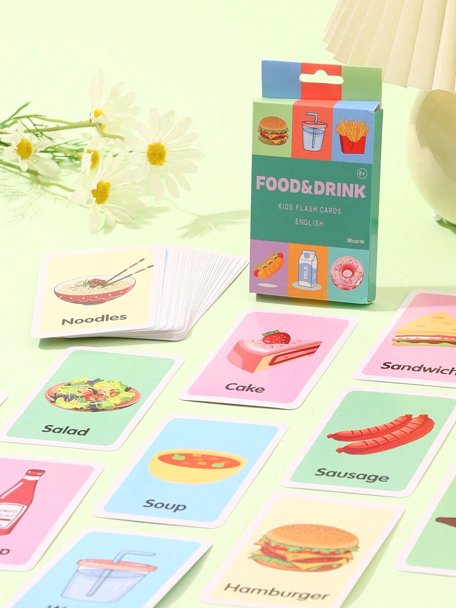 Scatola da 36 Carte Flash Cards di Educazione Precoce per Bambini di 3