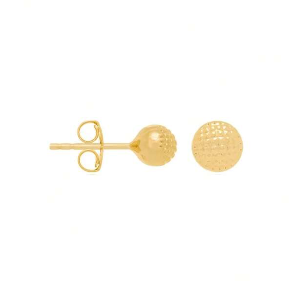 Brinco Rommanel Banhado Ouro Bolinha 5mm Trabalhada 525365