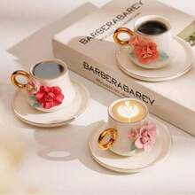 手工陶瓷花咖啡杯，适合下午茶，土耳其咖啡，浓缩咖啡 - 咖啡杯碟套装 - 其他 - 查看 6