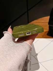 Minimalist 3D Wavy Pattern Phone Case Compatible With IPhone 17 Pro Max/17 Pro/17 Air/17/16 Pro Max/16/16 Pro/16 Plus/15/15 Pro Max/15 Pro/11/12/13/14 Pro Max/11 Pro/11 Pro Max/12 Pro/12 Pro Max/13 Pro/13 Pro Max/14 Pro/14 Pro Max, Soft Shell, Elegant And Creative - Green - View 9