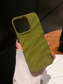 Minimalist 3D Wavy Pattern Phone Case Compatible With IPhone 17 Pro Max/17 Pro/17 Air/17/16 Pro Max/16/16 Pro/16 Plus/15/15 Pro Max/15 Pro/11/12/13/14 Pro Max/11 Pro/11 Pro Max/12 Pro/12 Pro Max/13 Pro/13 Pro Max/14 Pro/14 Pro Max, Soft Shell, Elegant And Creative - Green - View 6