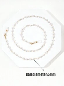 1 chiếc dây đeo kính thời trang màu đen trắng đính ngọc trai giả, dây đeo kính mắt, phụ kiện kính mắt bằng silicon chống trượt, chống thất lạc, dây đeo kính, giá đỡ khẩu trang. - nhiều màu - Xem 11