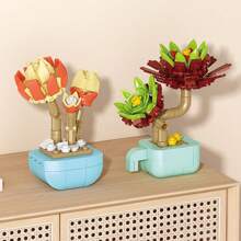 [2024 New Arrival] Lele Brothers Floral Master Building Block Potted Plants Toy, Creative Assembly Room Decoration - 8942 Flower Art Master - View 9