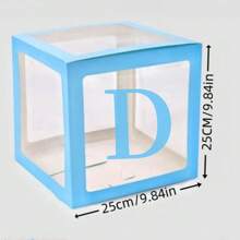 1 Balloon Box With 26 Letters For Color Selection, Used For DIY Custom Name, Birthday Party Background Decoration, Shower Decoration, Gender Display Decoration Blocks,Christmas - Blue - View 16