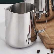 Stainless Steel Latte Art Cup With Scale, Coffee Decorating Tool For Cafe School Supplies - Silver - View 4