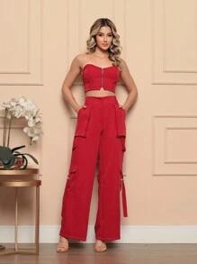 Women Two-Piece Outfits - Đỏ - Xem 4