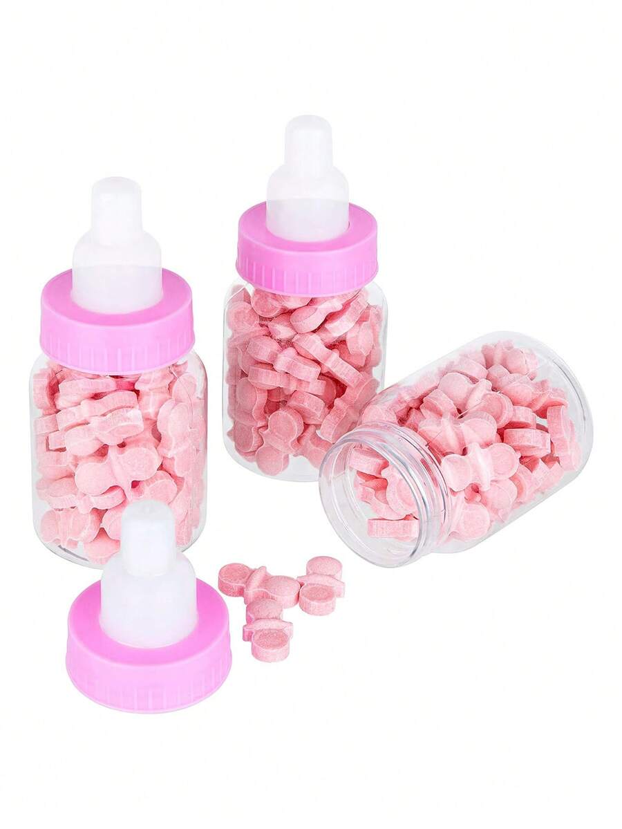 12 piezas, Cajas de dulces con forma de botella de leche, perfectas para bodas, cumpleaños, recuerdos de fiestas y regalos | Contenedores de plástico acrílico transparente y lindos para dulces - Multicolor - Ver 1