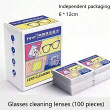 Glasses Wipes, Mobile Phone Screens, Dedicated Cleaning Wipes, Disposable Anti Fog Wiping Paper, Lens Wiping Cloth(One Size Fits All=100pcs)10pcs/50pcs