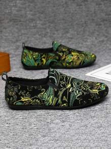 Men's Loafers New Casual Shoes Versatile Moccasins Slip-On Boat Shoes Slouchy Shoes Leather Shoes Canvas Deck Shoes Flat Men's Shoes Black Formal Shoes Flat Casual Shoes (Run Small And Narrow, Please Order 2 Sizes Up) - Green - View 6