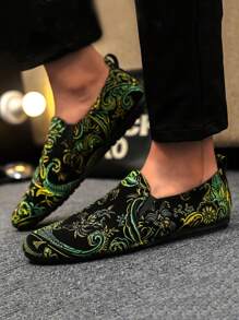 Men's Loafers New Casual Shoes Versatile Moccasins Slip-On Boat Shoes Slouchy Shoes Leather Shoes Canvas Deck Shoes Flat Men's Shoes Black Formal Shoes Flat Casual Shoes (Run Small And Narrow, Please Order 2 Sizes Up) - Green - View 5