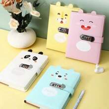 A5 Cute Password Notebook With Lock, Diary Notebook, New Style Unisex Password Notebook, Minimalist Memo Pad,School Supplies,Back To School