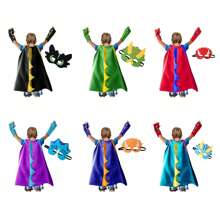 1pc Kids Dinosaur Cloak With Mask, Dragon Wing Cape, Suitable For Halloween Cosplay And Christmas Costume, Ideal Dinosaur Themed Gift For Boys And Girls - Multicolor - View 1