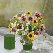 6 piezas Bloques de espuma floral redonda para flores frescas y artificiales, arreglos DIY