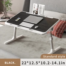 1入組可攜式折疊床邊桌，高度可調，可輕鬆當作學習桌、筆記本電腦桌使用 - 彩色 - 查看 2