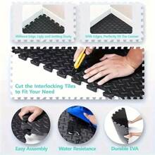 1pc/4ps/8pcs/10pcs Multi-Functional EVA Fitness Floor Mat, Yoga Mat, Climbing Mat, Waterproof, Non-Slip, Shock Absorption, Easy To Clean All Year Round Fitness Room Floor, Suitable For Indoor And Outdoor Gym Accessories, Deporte, Gimnasio, Ejercicio En Casa