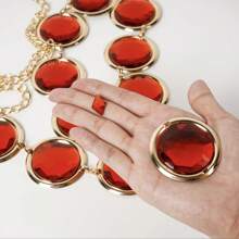 Set de joyería de rubíes para Halloween que incluye cadena de cinturón, adecuado para vestidos y jeans - Conjunto 1 - Ver 4