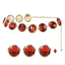 Set de joyería de rubíes para Halloween que incluye cadena de cinturón, adecuado para vestidos y jeans - Conjunto 1 - Ver 1