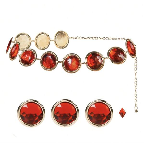 Set di gioielli di rubino per Ognissanti include catena per cintura, adatto per abiti e jeans