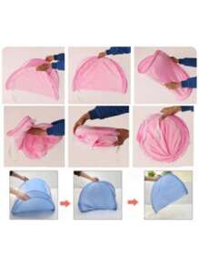Mini Berço Portátil Infantil Dobrável Confortável Mosqueteiro para Bebês - Rosa Bebê - Visão 4